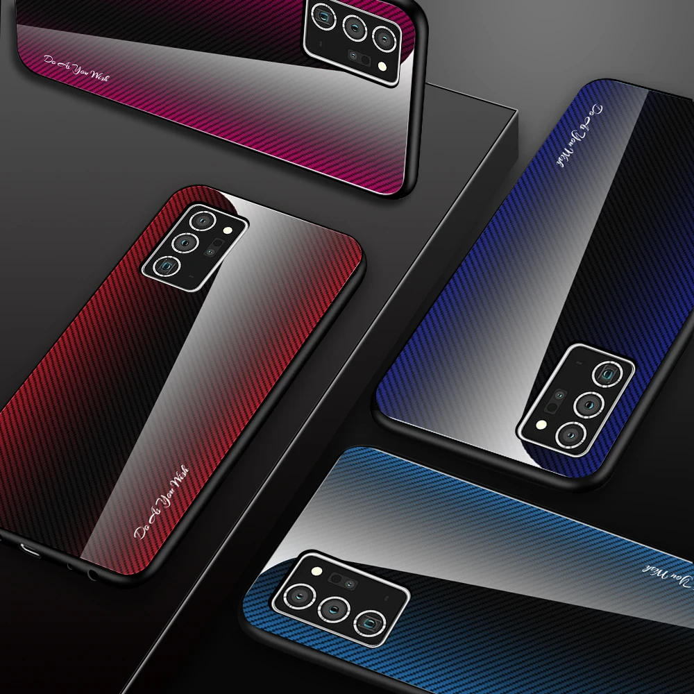 Luxury Tempered Glass Case For Samsung Galaxy Note 20 Ultra Soft TPU Bumper Full Protective Cover note ultra | Мобильные телефоны и