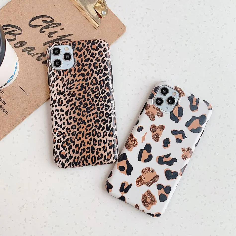 

For iPhone 11 Pro XS Max XR X Case 3D Luxury Fashion Leopard Print Pattern Phone Case For iPhone 8 7 Plus Soft IMD Back Cover