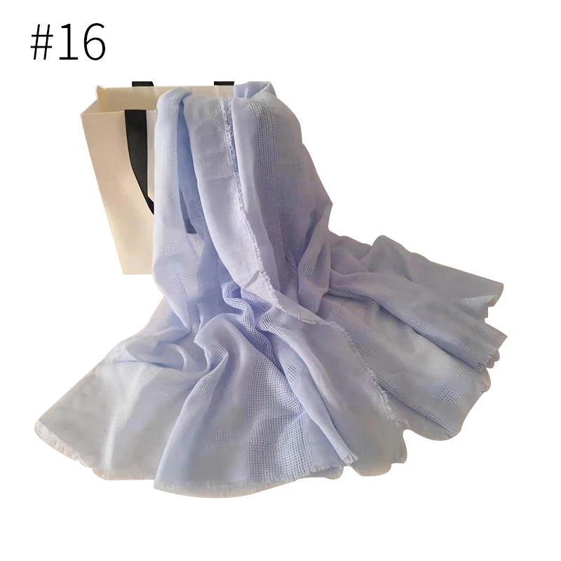 Number 16 color Fashion solid color scarf viscose scarf piercing plaid shawl plain scarves maxi hijab muslim head hijabs wrap muffler 10pcs/lot - Color: Number 16 color