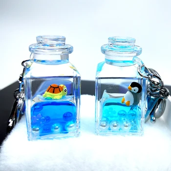 

Flow Liquid Key Chain Quicksand Acrylic Keyring Glitter Pearl Sequins Floating Keychain Couples Women Men Gift Backpack Pendant