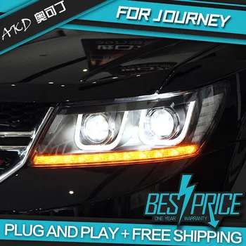 

Car Styling Head Lamp case for Dodge JCUV Headlights Journey LED Headlight Fiat Freemont LED DRL H7 D2H Hid Angel Eye Bi Xenon