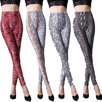 

Serpentine Printed Big Stretch Ankle-length Pants Women's Slim Leggings Femme Legging Plus Size