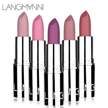 

LANGMANNI 8 Colors Bullet Matte Lipstick Non-stick Cup Lasting Make-up Moisturizing Nude Solid Lip Balm TSLM1