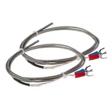 

2Pcs 1m K-Type 0 to 600 Degree Thermocouple Temperature Controller Sensor Probe 3x15x1000