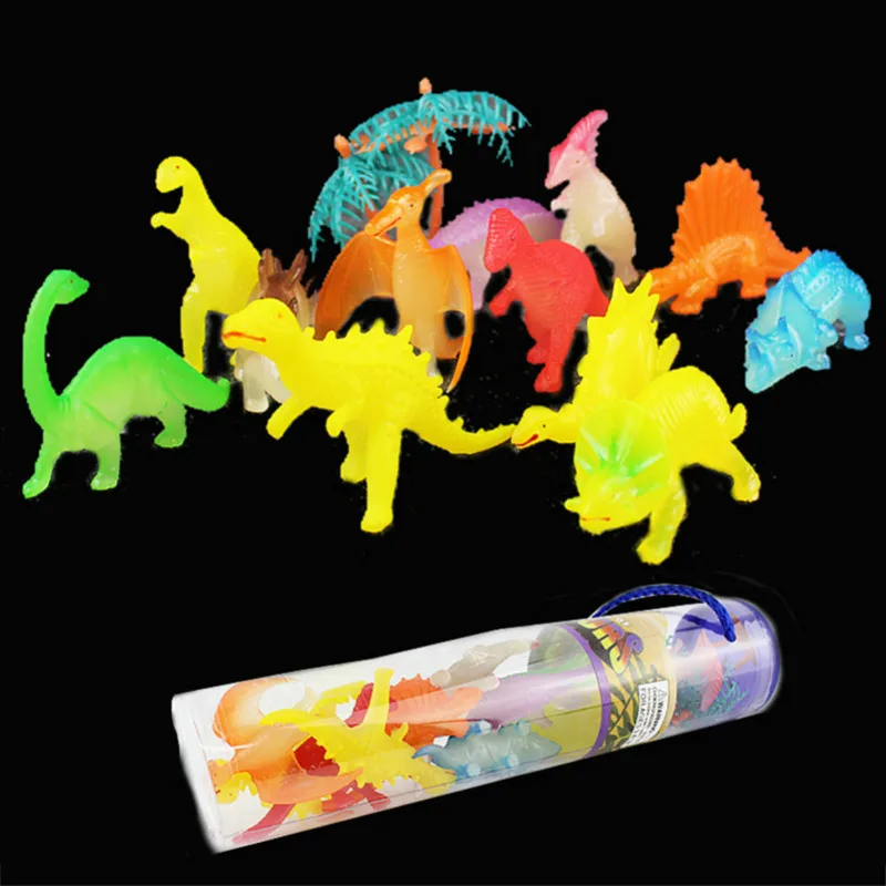

12pcs Mini Luminous Dinosaur Toy Jurassic Noctilucent Dinosaur Model Toys Kids Glow In The Dark Dinosaurs Toy Best Gift for Boys