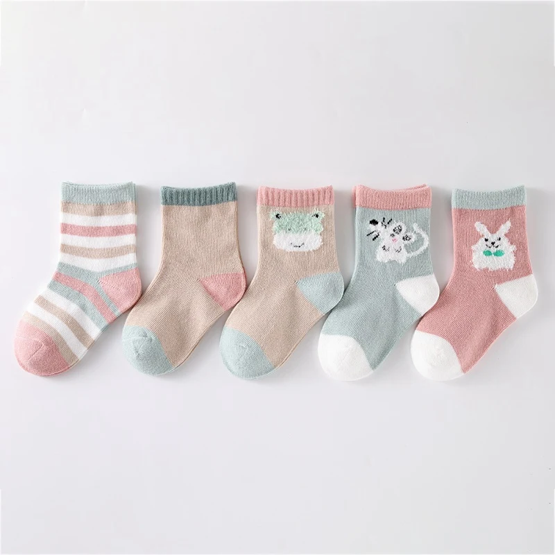 5 пар/лот; хлопковые детские Носки с рисунком животных; носки для новорожденных мальчиков и девочек; милые детские носки