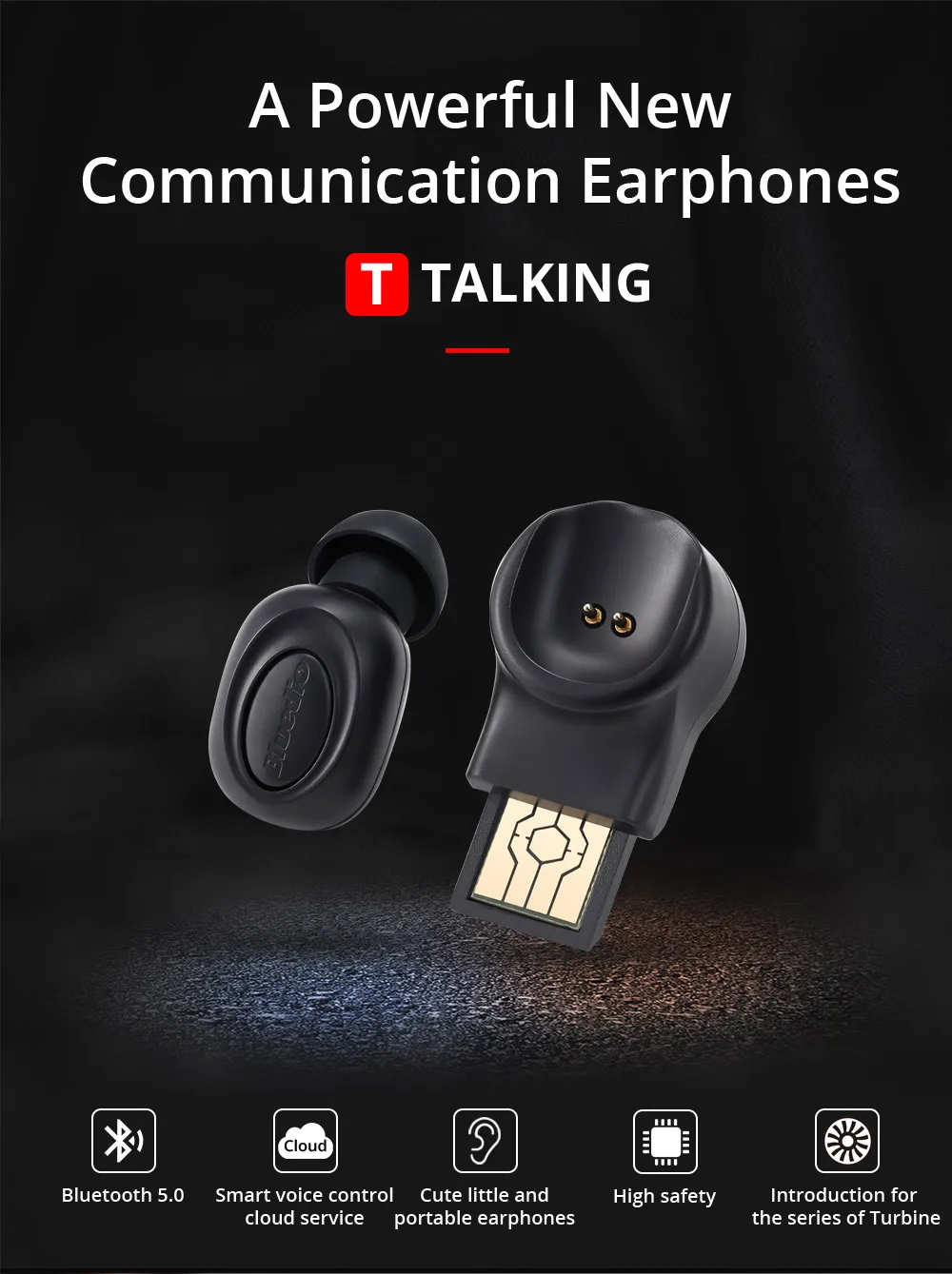 Bluedio T-talking Bluetooth наушники для спорта/беспроводные наушники-вкладыши со встроенным микрофоном с голосовым управлением приятные басы