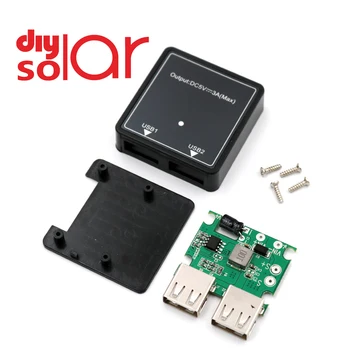 

DC 5V-20V USB Solar Power Charger Regulator Buck Controller to 5V 3A 2A Solar Panel Regulator Folding Bag With Cover Screws