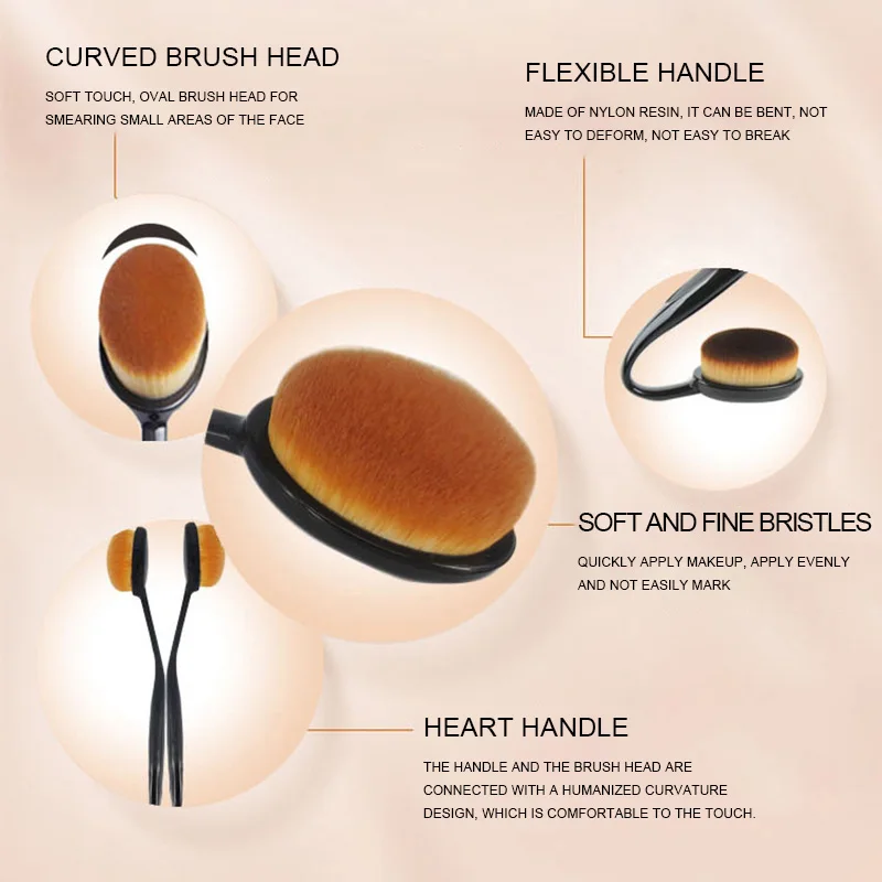 Отдельные Кисточки для макияжа большая зубная щетка для растушевки основа пудра Макияж Кисти Инструменты Профессиональная многофункциональная Чистящая Щетка