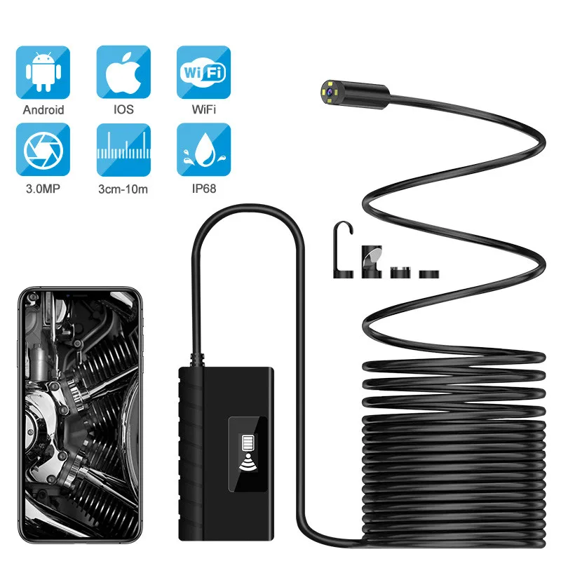 

3.0 MP HD Wireless Endoscope Camera WiFi Borescope Inspection Autofocus Snake Camera endoscope for iphone Samsung, Tablet ,Meizu