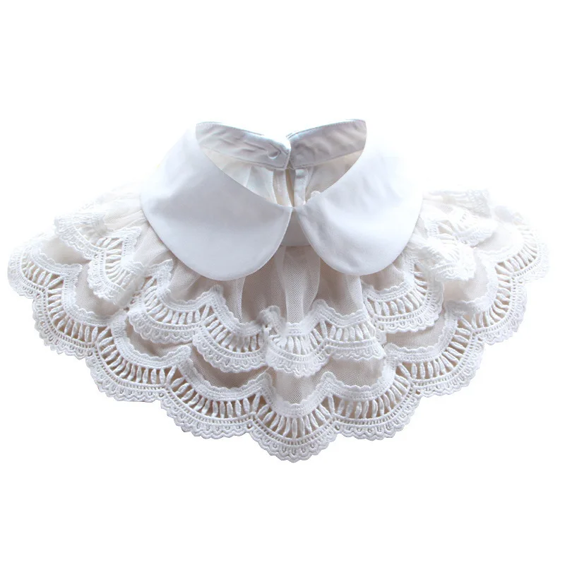

Hand Work Beautiful Black White Cloak Woman Shirt Dickie Detachable Fake Collar