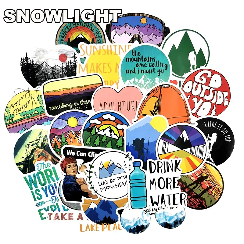 10/50 Pcs/pack Cartoon Colorful  Doodle Travel Map Stickers Waterproof Notebook Refrigerator Guitar Skateboard Stickers