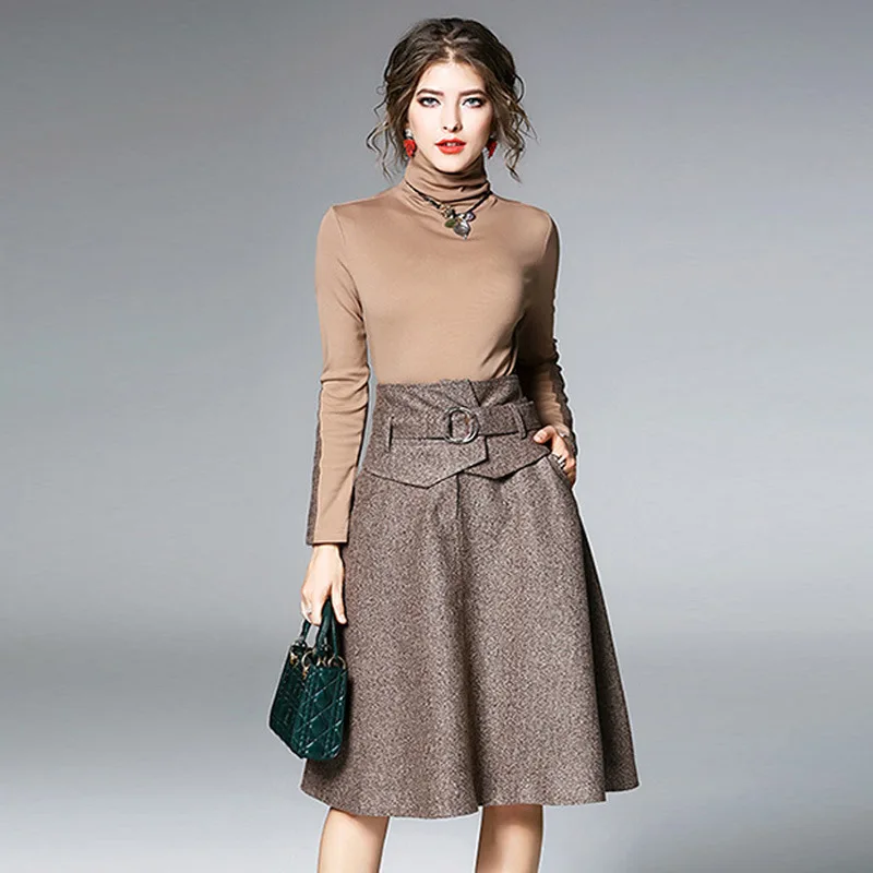 

Ozhouzhan WOMEN'S Dress 2018 Early Spring Autumn New Style Debutante Large Size Slim Fit-Style Set Dress