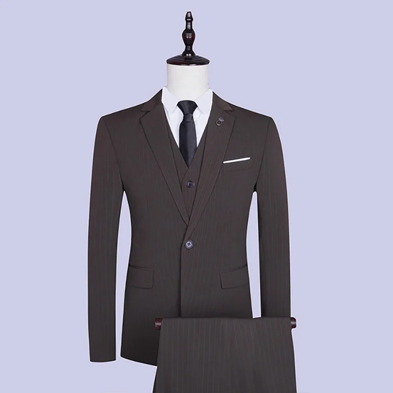 3Pcs Suit Slim Fit Male Jacket Blazer+Pants+Vest Single Breasted Formal Smart Casual Fashion Winter Autumn Blazer Pants Suits 3Pcs Suit Slim Fit Male Jacket Blazer+Pants+Vest Single Breasted Formal Smart Casual Fashion Winter Autumn Blazer Pants Suits