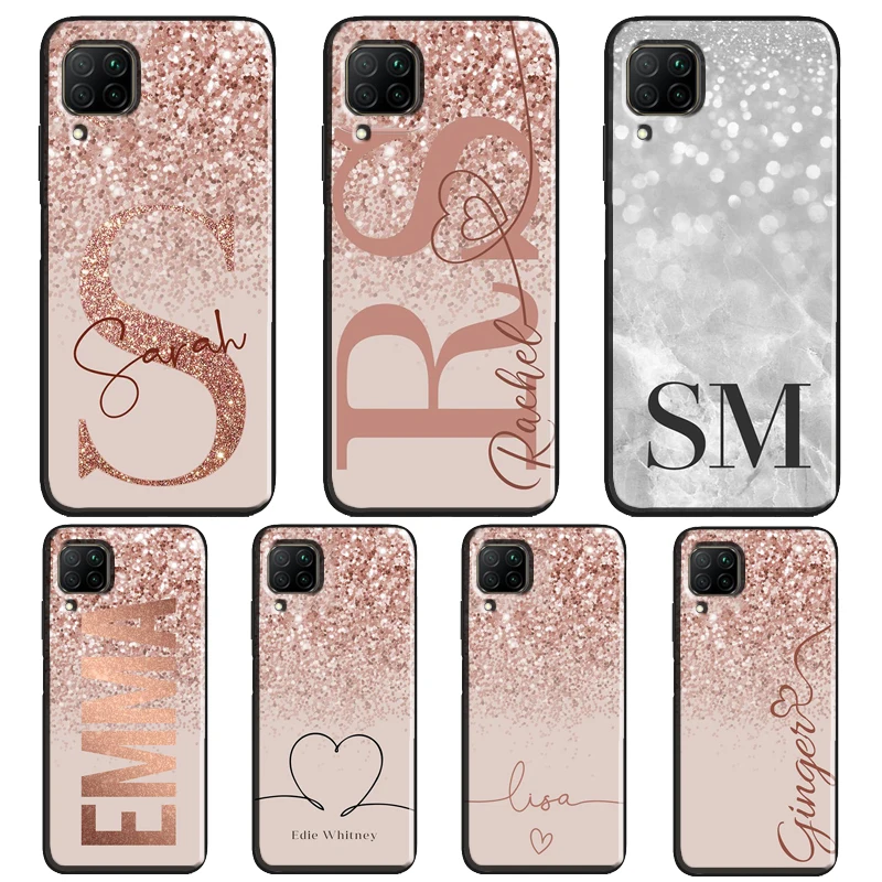 Custom Glitter Initials Phone Case - TPU Cover