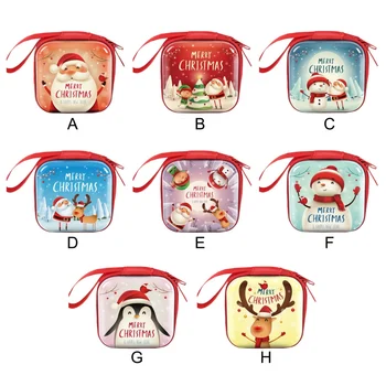 

Creative Design 2020 Christmas Kid Gift Santa Claus Coin Purse For Candy Children Pocket Small Money Wallet Pouch Zip Coin Bag