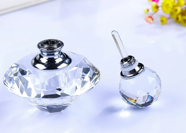 Buy Fancy Diamond Shape Glass Perfume Bottle With Crystal Stone