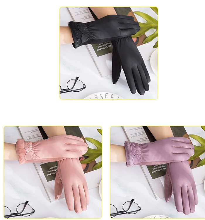 Cotton Gloves Lady Bicycle Outdoor Touch Screen Five-fingered Warm Winter Multicolored Gloves Motorcycle Professional Gloves