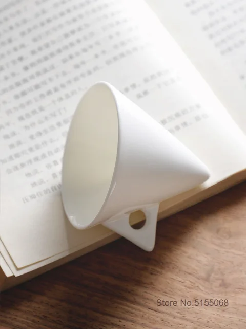 INS Light – tasse à expresso de luxe en porcelaine Type cône, forme pyramide en céramique, petite tasse à café noire et soucoupes, tasse à thé Demitasse – Image 3