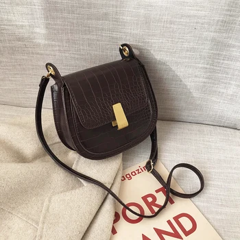 

Shoulder Bag For Women 2019 Single Shoulder Crossbody Bag Vintage Alligator Saddle Bags Fashion Casual Messenger Pack Flap Purse