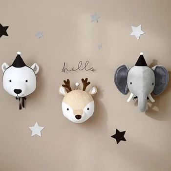 

Kids Room Decoration 3D Animal Heads Elephant Deer Unicorn Head Wall Hanging Decor For Children Room Nursery Room Decoration