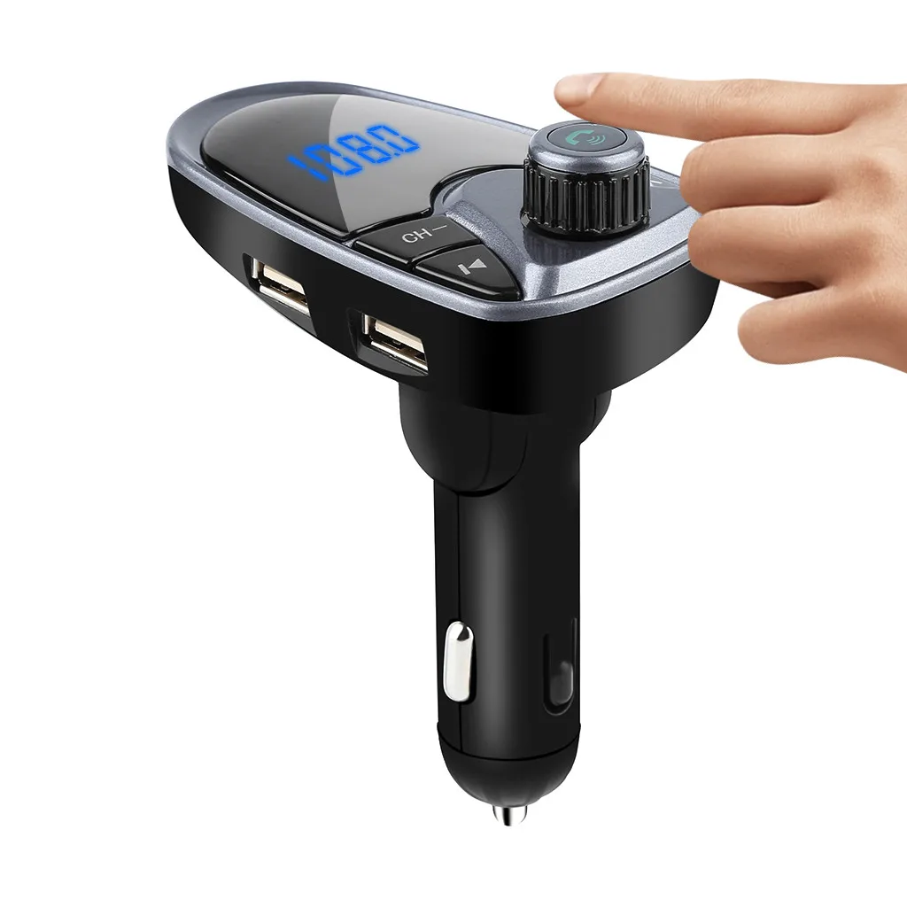Bluetooth fm-передатчик автомобильное зарядное устройство FM MP3-плееры модулятор Handsfree Dual USB зарядное устройство Поддержка TF карты U диск 5 В/2.1A# H15