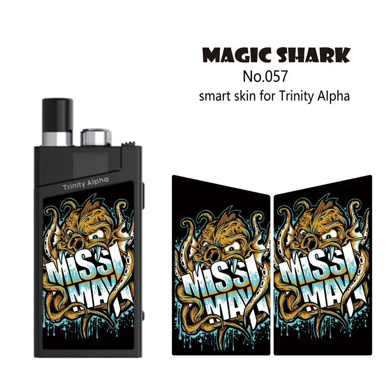 Магическая Акула 2.5D Bumpy Miss Way Игра престолов плетение чехол Полный обертывание Vape Pod Комплект пленка наклейка для Smok Trinity Alpha - Цвет: 057