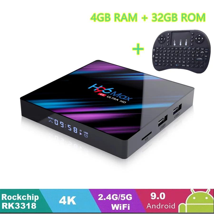 H96 Max Rk3318 4k Smart Tv Box Android 9,0 4 Гб 64 Гб H96max 2,4g& 5g Wifi Bt4.0 Netflix Youtube медиаплеер Android 9 телеприставка - Цвет: 4GB RAM 32GB ROM I8
