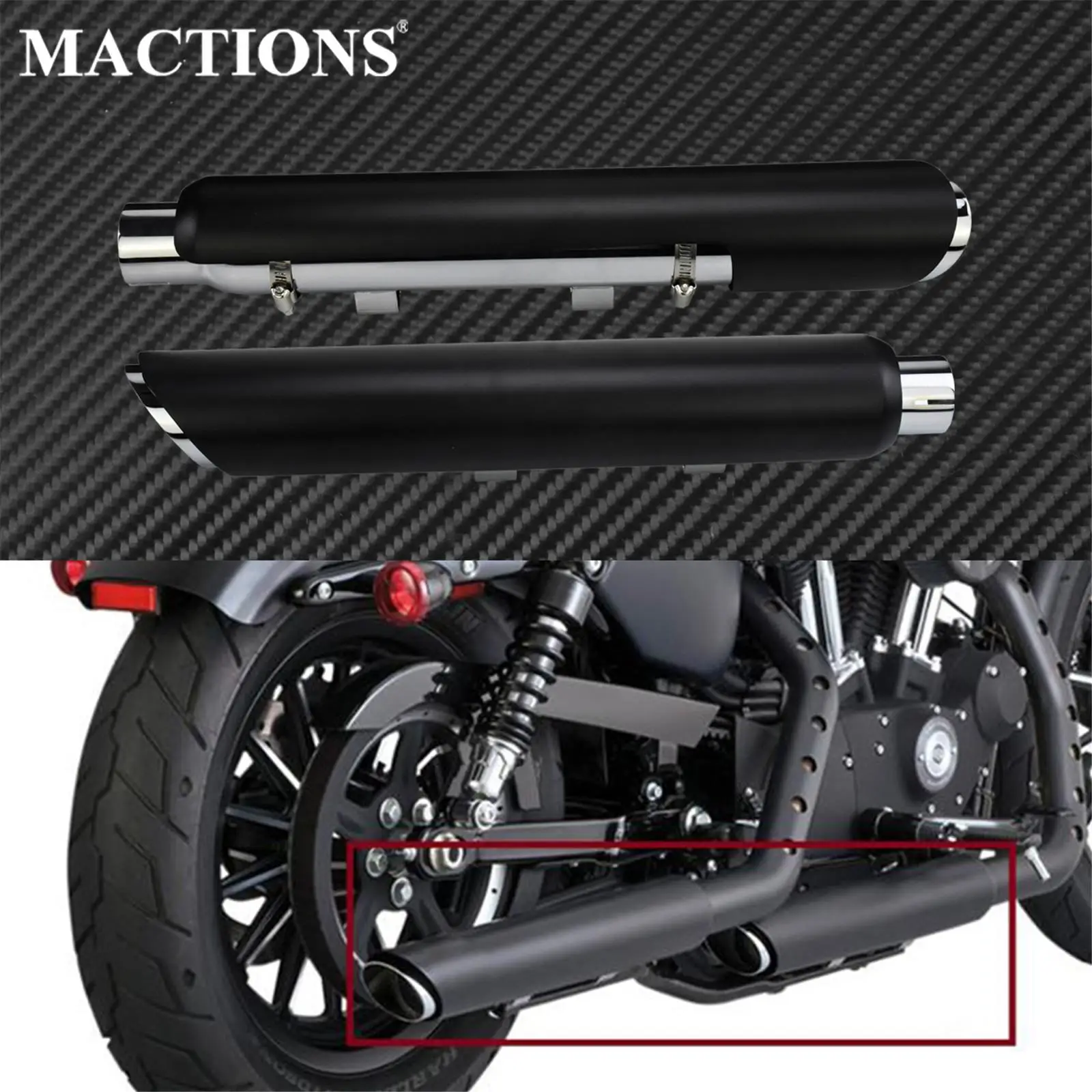 Мотоциклетные черные глушители Exhuast короткие выхлопные трубы для Harley Sportster XL 883N