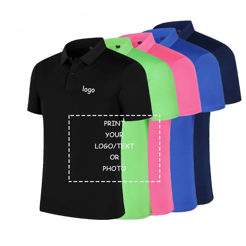 Polo de manga corta con logotipo personalizado para hombre, camisa con diseño de logotipo personalizado para el trabajo, DIY