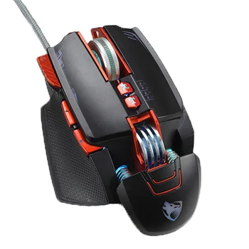 

1PC V9 Mechanical Game Mouse USB Plug Notebook Mouse Wired Luminous Mouse Stylish Cool Computer Mouse for Home (Black)