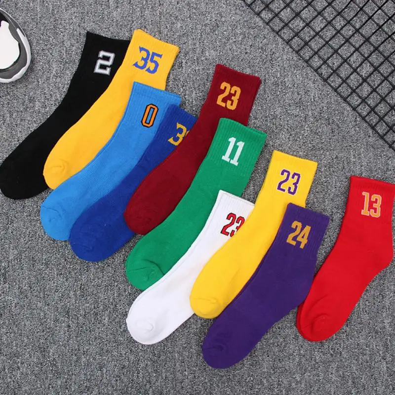 

Women Men Sports Socks Sweat Absorption Thicken Anti Skid Sport Sock Shockproof Elastic Adult Number Pattern Socks