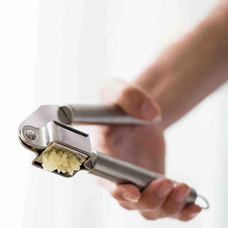 1pcs Portable Garlic Press Crusher Deluxe Stainless Steel Thickening Device Manual Folder Tools