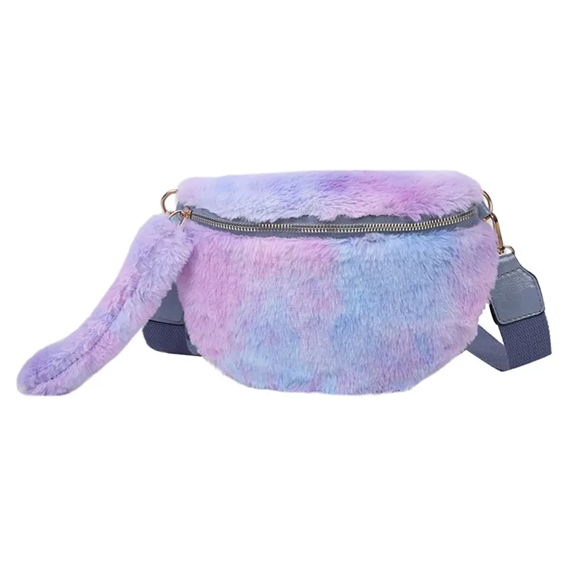 Женская плюшевая поясная сумка из искусственного меха, зимняя женская сумка для путешествий, сумка для телефона, повседневная нагрудная сумка, Pochete#40 - Цвет: J