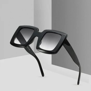 

Luxury Big Square Hiking Sunglasses Women Brand Designer Retro Clear Sun Glasses For Female Oversized Black Shades Oculos UV400