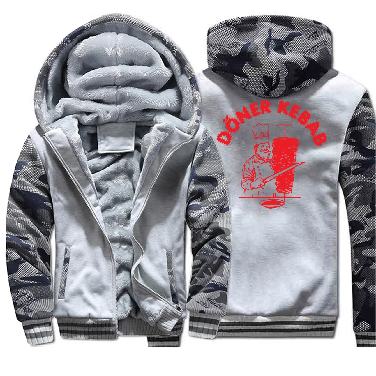 Забавные толстовки Doner kebabe Donerspie Camo, мужские повседневные осенние толстовки размера плюс, верхняя одежда, спортивная мужская флисовая уличная одежда на молнии, спортивный костюм