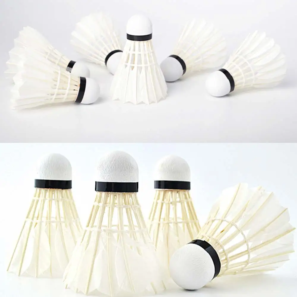 

5Pcs Plastic Professional Badminton Balls Portable White Goose Feather Training Badminton Ball Shuttlecocks Sports Accessories