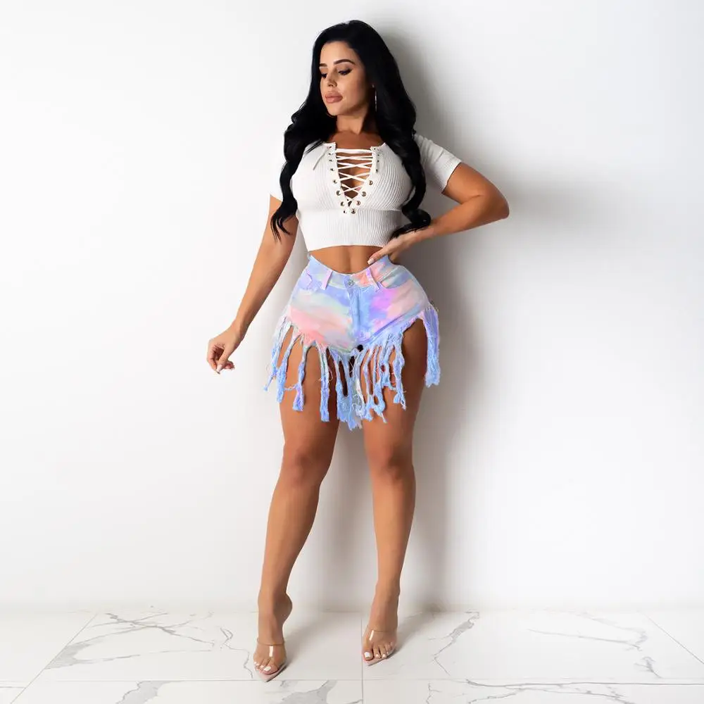 ADFVAT размера плюс с бахромой джинсовые штаны Для женщин эластичной резинкой на