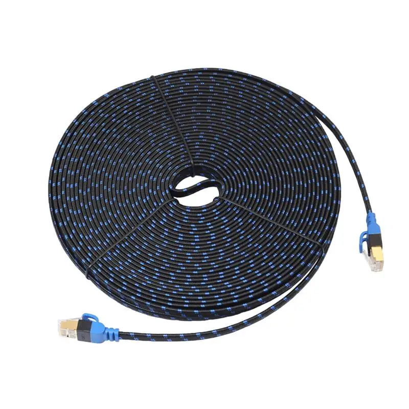 

Double-shielded Level 7 10G Computer Router Nas Flat Cable With Fiber Mesh