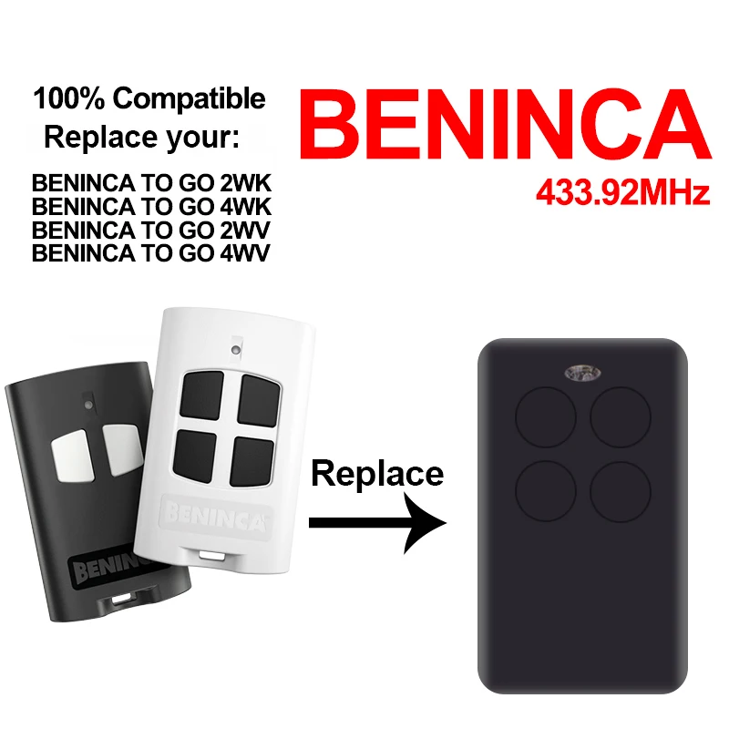 Beninca ворота гаража TO GO 2WV 4WV 2wk 4wk 433 92 МГц пульт дистанционного управления клон