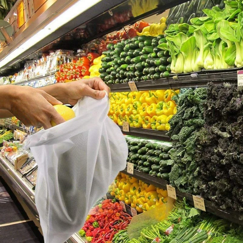 Многоразовые сетки производят сумки моющиеся мешки для продуктовых магазинов хранения фруктов/овощной мешок игрушки разное Органайзер сумка для хранения