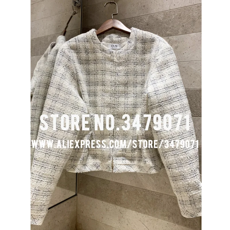 Autumn winter ladies jacket women's casual Baseball uniform zipper jacket ladies long-sleeved fashion Tweed jacket Silk lining