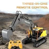 Simulation 3-in-1Multi-functional RC Construction Excavator 660 Degree Rotation Alloy Bucket Gripper Bit Imitate Sound RC Truck 1