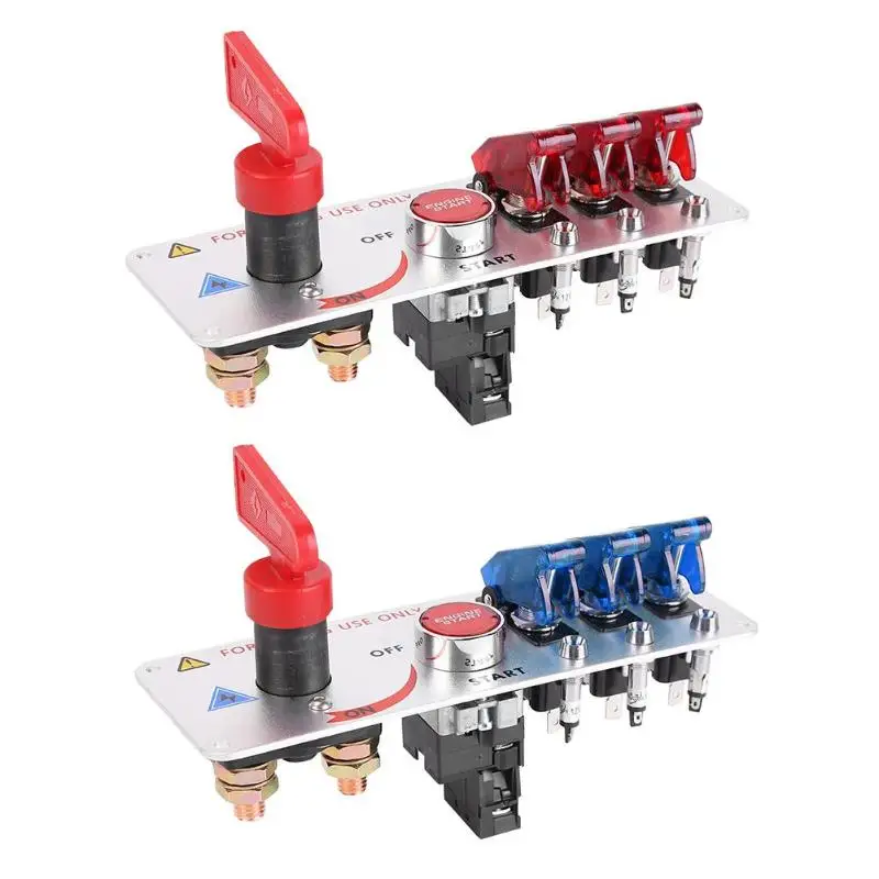 

Durable Switch Panel Multi-function Racing Car Engine Start Push Button 3 Gang Toggle Switch Ignition Switch Panel
