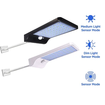 

48 led Solar Light 450LM PIR Motion Sensor Ip65 Waterproof Outdoor street wall garden Yard solar lamp 3 modes with metal poles