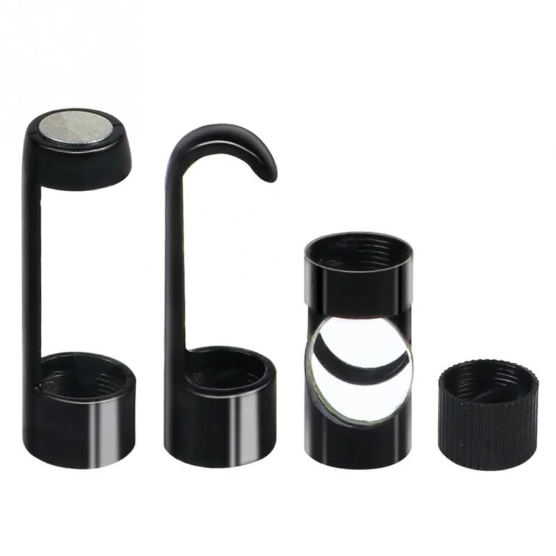 Hook Magnet Side View Mirror Set Compatible for 8mm /5.5mm Endoscope Waterproof with Screw Threads Black 