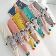 Теплый детский шарф с воротником и милой маленькой мышкой для мальчиков и девочек на осень и зиму в Корейском стиле с героями мультфильмов