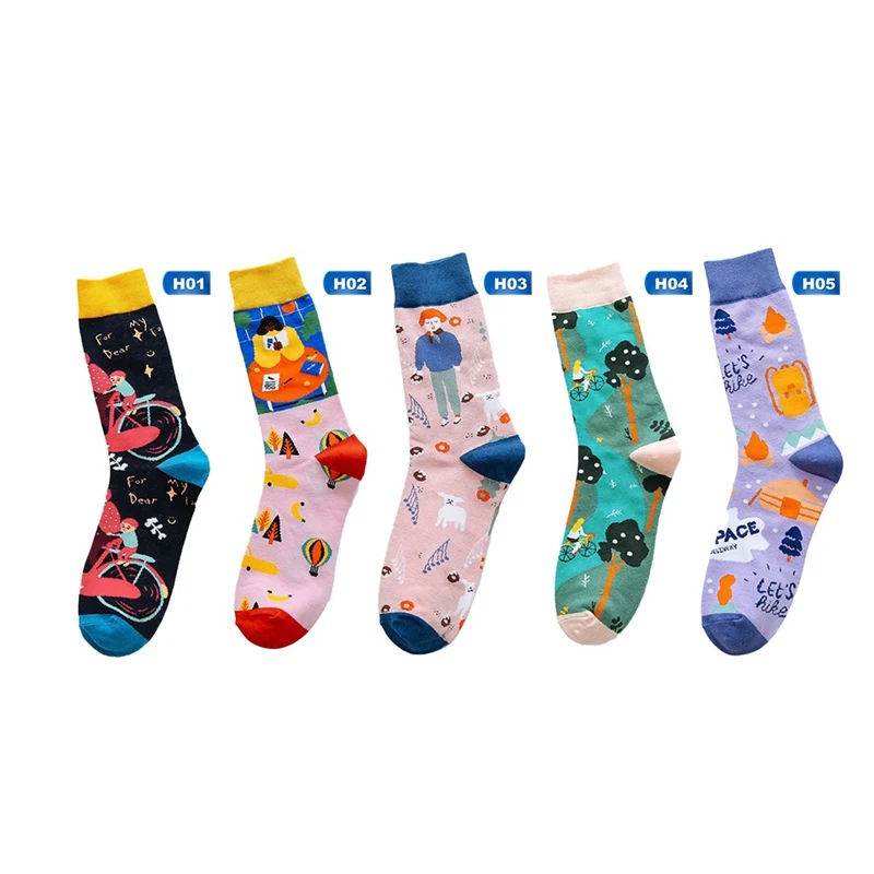 Colorful Creative Socks Women Socks Trend Crew Socks Non-slip Breathable Deodorant Comfortable