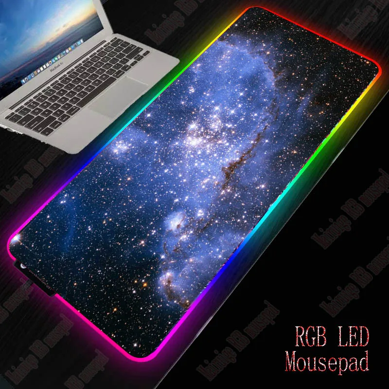 Xgz Cielo Stellato Gaming Rgb Di Grandi Dimensioni Del Mouse Pad Gamer Xl Mouse Zerbino Computer Mousepad Retroilluminazione A Led Superficie Mause Pa