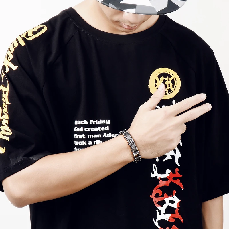 Черные мужские панк ювелирные изделия в стиле хип-хоп из нержавеющей стали, велосипедная цепь браслет Soild циркон браслет 15 мм 8,5 ''тяжелый